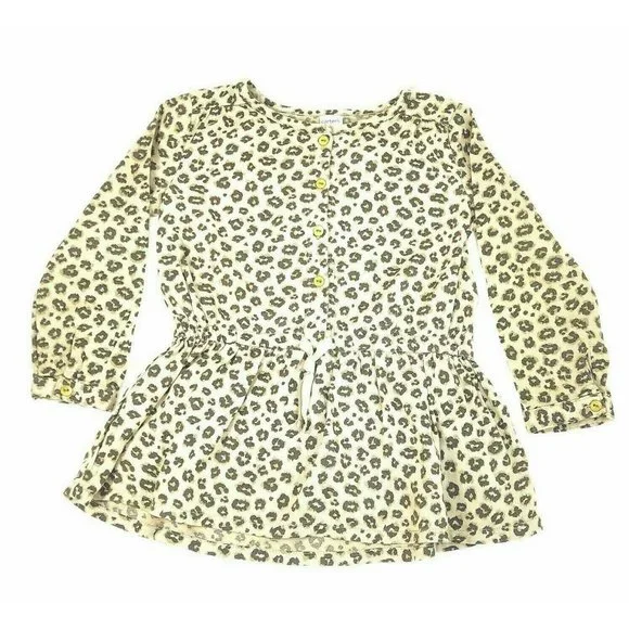 Carter's | Dresses | Toddler Girls Carters Long Sleeves Top Shirt Dress  Leopard Print Beigebrown 3t | Poshmark